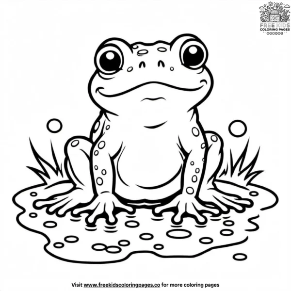 Toad in a puddle coloring pages