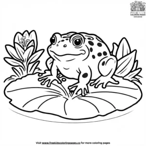 Toad on a Lily Pad Coloring Pages