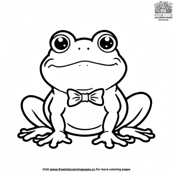 Toad with a bowtie coloring pages