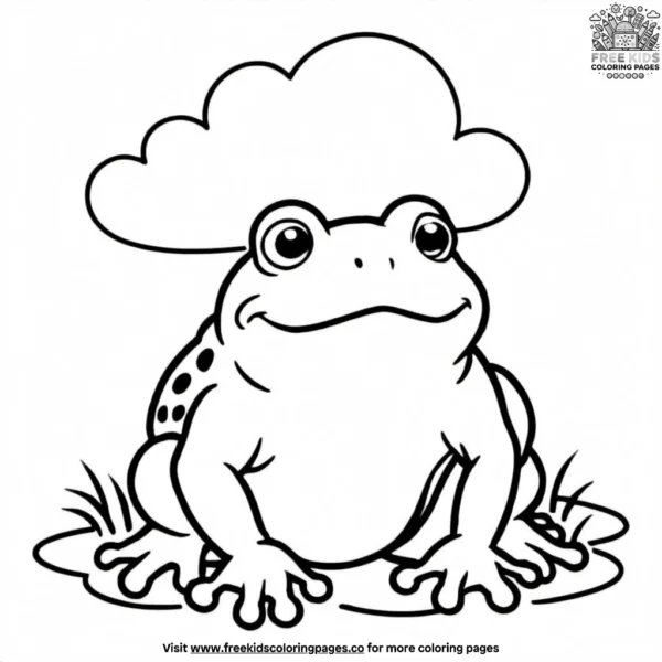 Toad with a cloud coloring pages