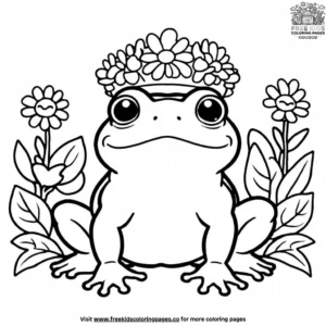 Toad with a Flower Crown Coloring Pages