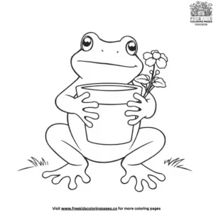 Toad with a Flower Pot Coloring Pages