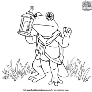 Toad with a Lantern Coloring Pages