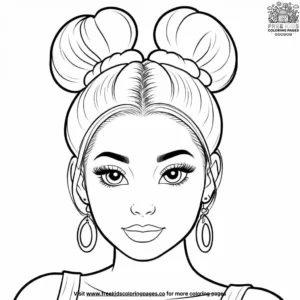 Top Bun Hairstyles Coloring Pages