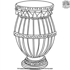 Traditional Dholak Coloring Pages