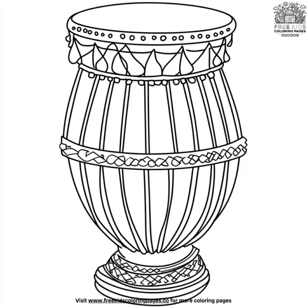 Traditional dholak coloring pages