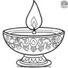 Traditional Diwali Oil Lamps Coloring Pages