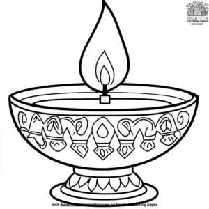 Traditional Diwali Oil Lamps Coloring Pages