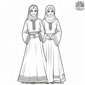 Traditional Ramadan Outfits Coloring Pages