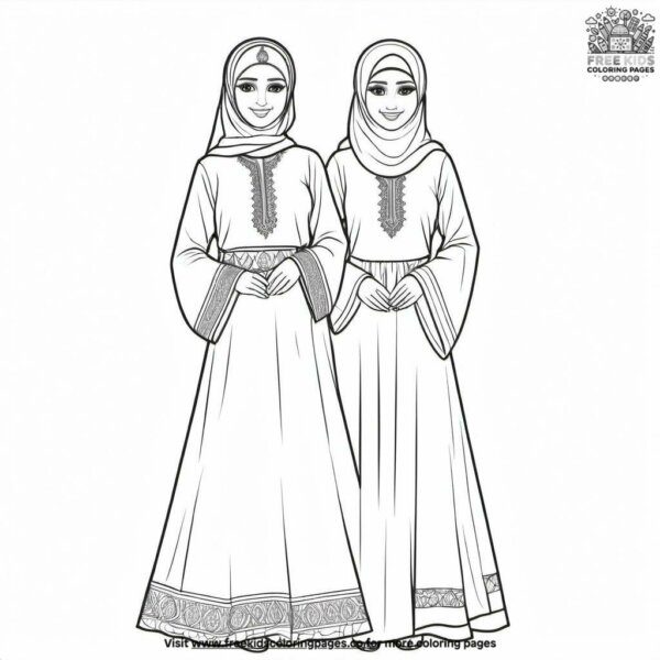 Traditional ramadan outfits coloring pages