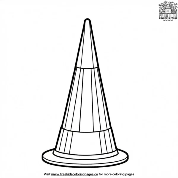 Traffic cone coloring pages