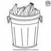 Trash Can with a Banana Peel Coloring Pages