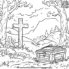 Treasure Chest and Cross Coloring Pages