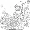 Treasure Digging Gnome Coloring Pages