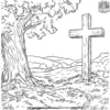 Tree and Cross Coloring Pages