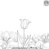 Tulip Growing in a Rock Garden Coloring Pages