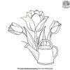 Tulip Next to a Watering Can Coloring Pages