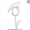 Tulip Under a Falling Leaf Coloring Pages