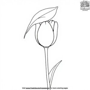 Tulip Under a Falling Leaf Coloring Pages