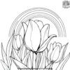 Tulip Under a Rainbow Coloring Pages