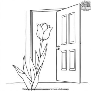 Tulip by the Front Door Coloring Pages