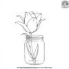 Tulip in a Mason Jar Coloring Pages