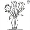 Tulip in a Vase Coloring Pages