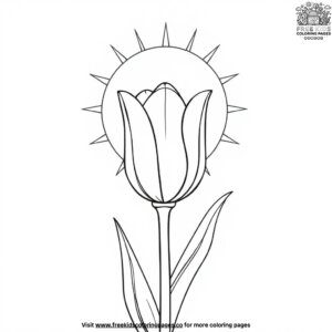 Tulip in the Sun Coloring Pages