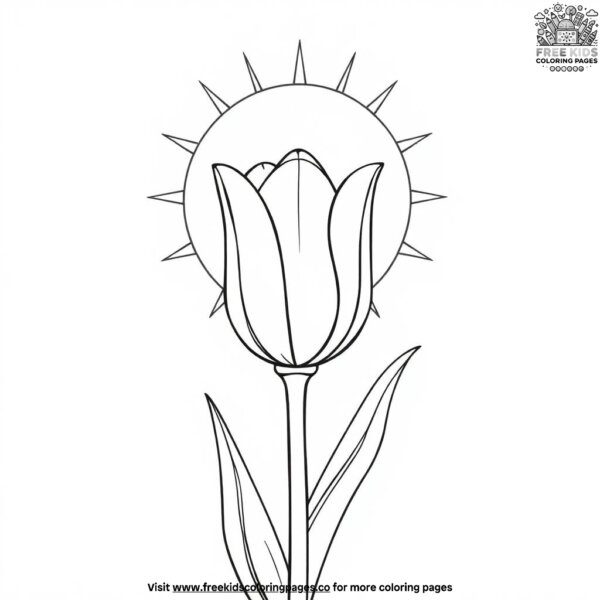 Tulip in the sun coloring pages