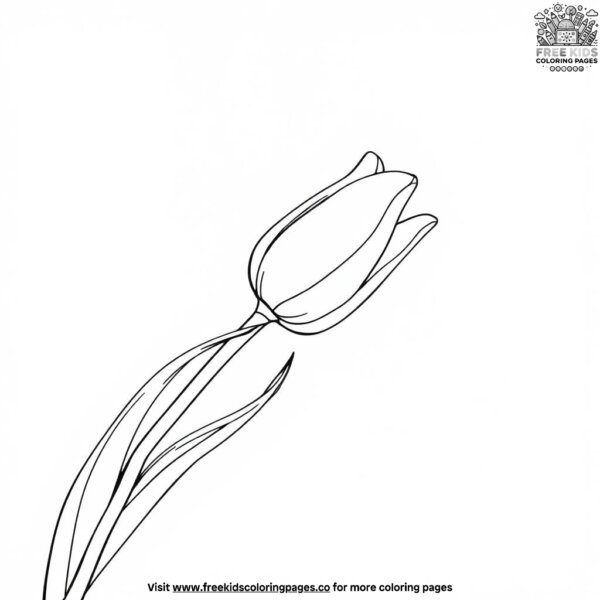 Tulip in the wind coloring pages