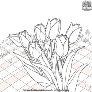 Tulip on a Picnic Blanket Coloring Pages