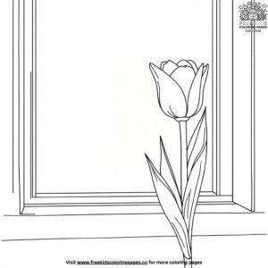 Tulip on a Windowsill Coloring Pages