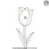 Tulip with a Ladybug Coloring Pages