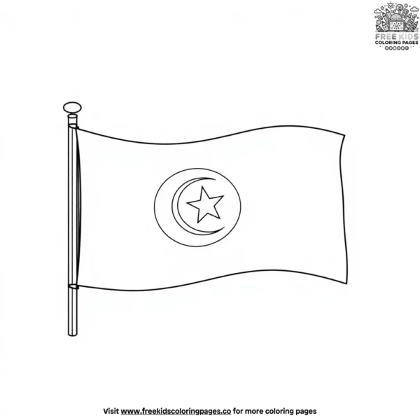 Tunisia flag coloring pages