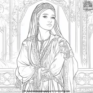 Turkish Princess in a Palace Coloring Pages