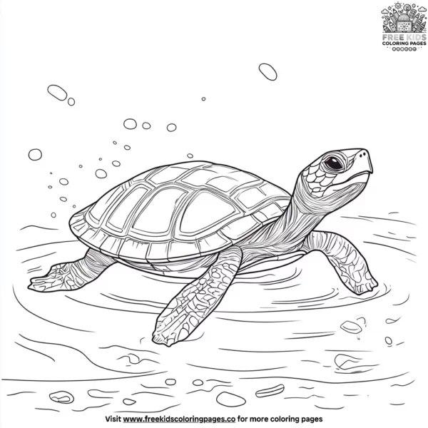 Turtle pool coloring pages