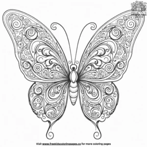 Twisted Butterfly Zentangle Coloring Pages