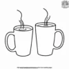 Two Coffee Mugs Coloring Pages