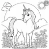 Unicorn And Sun Coloring Pages