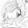 Unicorn In A Cave Coloring Pages