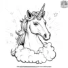 Unicorn In A Cloud Coloring Pages