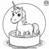 Unicorn In A Pool Coloring Pages