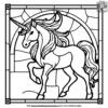 Unicorn Stained Glass Coloring Pages