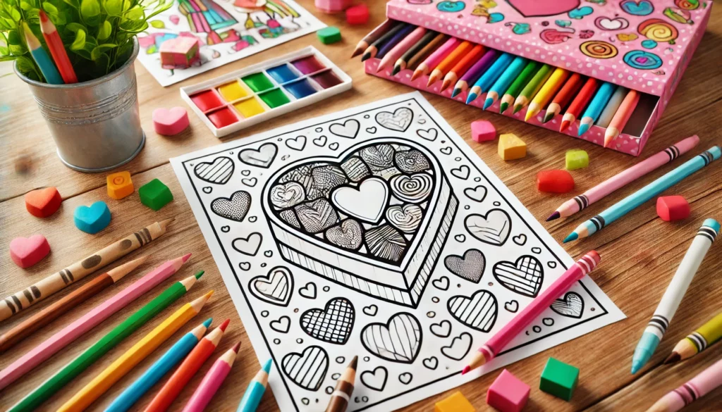 Valentine coloring pages 1