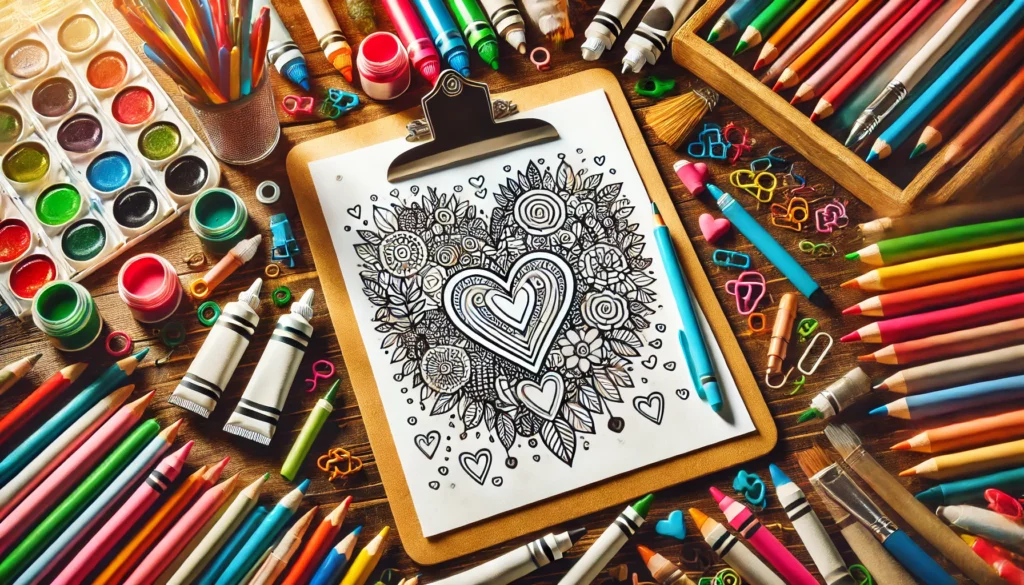 Valentine coloring pages 3