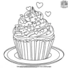 Valentine’s Cupcake Coloring Pages