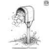 Valentine’s Mailbox with Love Letters Coloring Pages