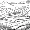 Valley Sunset Coloring Pages