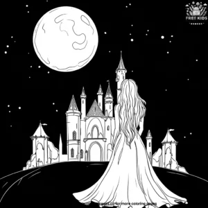 Vampire Under the Full Moon Coloring Pages