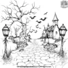 Vampire and the Glowing Lanterns Coloring Pages